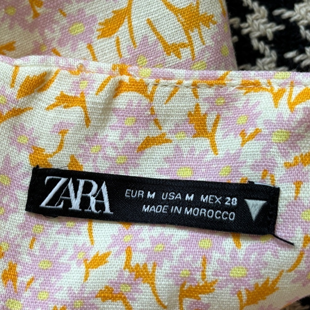 Zara | Linen Floral Cutout Mini Dress - Picture 16 of 16